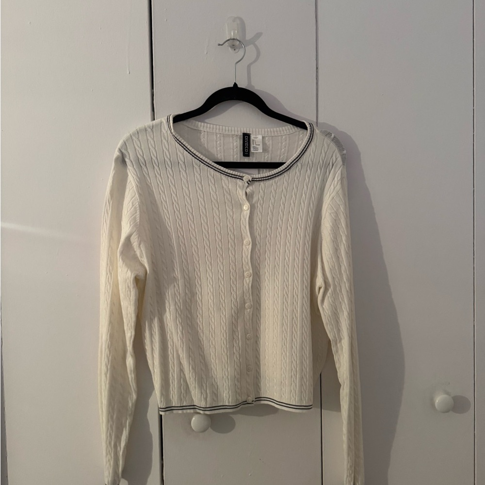 White Cable Knit cardigan